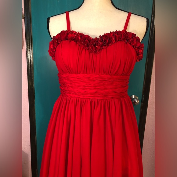 Vintage Red Rose Sleeveless Dress 💋 - Picture 4 of 16